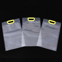 Sac sous vide transparent en plastique avec poignée, pochette d'emballage alimentaire en nylon de qualité alimentaire pour céréales et légumineuses