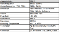 Antena Patch StrongFirst 2450 ± 50 MHz 2.4 GHz dengan Kabel dan Konektor
