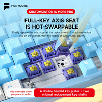 Teclado Mecánico para Juegos FURYCUBE CNC de Aluminio 75% con Interruptores HMX, Teclas PBT, Retroiluminación RGB, Hot Swap, Gasket y Controlador VIA