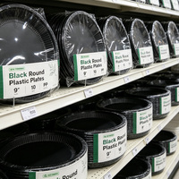 Échantillon gratuit Assiettes rondes en plastique jetables de haute qualité écologiques pour restaurant, utilisables au micro-ondes