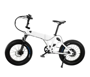 20inch folding electric bicycle hidden battery fat E-bicycle with rear shock belt driving MTB E-bike