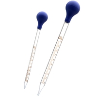 Pipette Pasteur en verre Burette 0.5ml 1ml 2ml 3ml 5ml 10ml Pipette de transfert en verre avec ampoule en caoutchouc