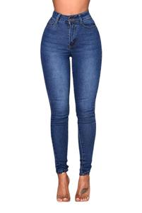 <span class=keywords><strong>Jeans</strong></span> Ajustados para Mujer Skinny de Cintura Alta <span class=keywords><strong>Jeans</strong></span> Azules de Mezclilla Tipo Lápiz Pantalones Elásticos para Mujer - Product Image 4