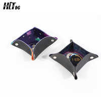 Plateau de jeu multifonctionnel en caoutchouc HLT avec bouton pour jeux de table, accessoires de jeux de société, coins arrondis