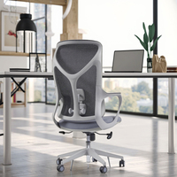 Chaise de bureau de direction moderne de luxe en gros, chaise de patron, chaise de cadre, chaise ergonomique en tissu certifiée, vérin à gaz réglable, Foire de Canton