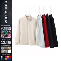 Fabricants de vêtements – Veste à manches longues sur mesure en tissu polyester-coton 380 grammes de haute qualité avec col montant, grandes tailles