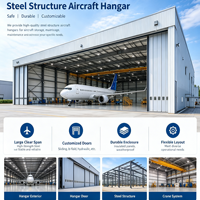 Hangar d'aviation robuste à structure en acier avec porte coulissante