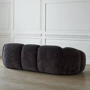 Ensemble de canapés italiens de luxe et rétro à pétales en velours chenille simple et moderne pour petits appartements, villas, nouvel entrepôt droit. - Product Image 3