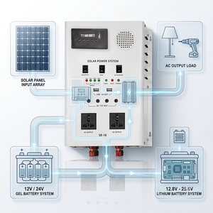 Système d'onduleur solaire empilable hors réseau avec panneaux solaires pour la sauvegarde d'urgence domestique et le stockage d'énergie - Product Image 2