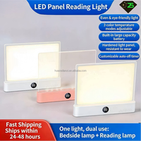 Nouvelle lampe de lecture LED intelligente rechargeable, 3 niveaux de température de couleur réglables, lampe de bureau à panneau pour la lecture nocturne, protection des yeux