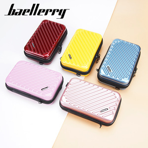 Baellerry Women's <b>PC</b> Cosmetic Bag <b>Mini</b> Box Style Crossbody Zipper Travel Storage Anti Theft Portable Solid Color - Product Image 3