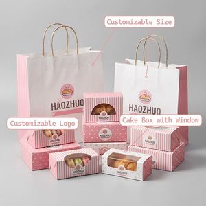 FSC Certified Custom Window <b>Box</b> Polka Dot Style Complete Bakery Packaging Solution Recyclable Kraft Paper Bag for Dessert Set - Product Image 3