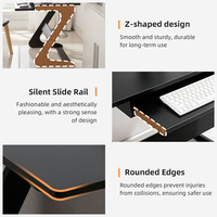 Espaciosa Mesa Auxiliar de Bambú en Forma de Z con Tablero Ahorrador de Espacio para Muebles de Sala de Estar