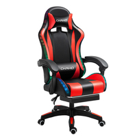 Chaise de jeu pliable multicolore avec repose-pieds rétractable, chaise de course ergonomique en maille, éclairage LED, accoudoirs réglables, inclinable