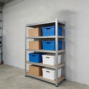 מדף אחסון למוסך, מדפי מתכת למחסן, מדף פלדה ללא ברגים, מדף מתכת מגולוון ללא ברגים, מדף למטבח, מדף לכלי מטבח - Product Image 1