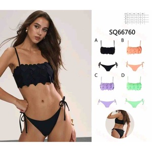 Costume da bagno intero HDJ Plus Size modellante con controllo pancia, tinta unita, vita elasticizzata, scollo quadrato, in Spandex Poliestere - Product Image 3