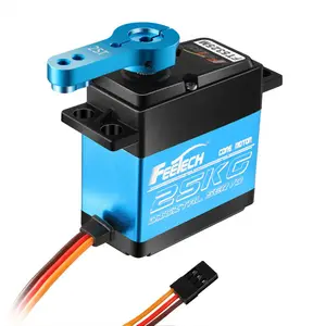 Servo Digital de barco RC de engranaje de Metal completo a prueba de agua de alto Torque de 25KG con bocina de Servo de 25T rotación de 180 grados, para juguetes de Robot de coche