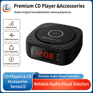 Individuell gestalteter schwarzer kabelloser CD-Player mit digitalem Wecker-Lautsprecher, All-in-One-Desktop-Audiosystem für Schlafzimmer-Nachttisch. - Product Image 5