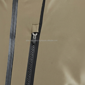 Chaqueta negra con logotipo personalizado bordado para hombre, abrigos con cremalleras impermeables, 100% de poliamida, esquí, senderismo - Product Image 1