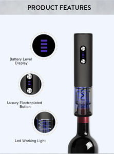 Mejores vendedores 2024 para <span class=keywords><strong>Amazon</strong></span> Nuevos dispositivos electrónicos Abrebotellas eléctrico para vino tinto <span class=keywords><strong>Sacacorchos</strong></span> con luz Led - Product Image 4
