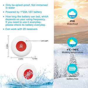 Daytech Kablosuz Çağrı Sistemi Çağrı Cihazları Bakıcı Titreşimli Alarm Cihazı Yaşlılar İçin Kişisel Alarm Uzun Mesafe Sinyal Alımı - Product Image 4