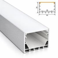 Vente en gros de profilés en aluminium pour bande LED de 50 mm, linéaires, avec diffuseur pour l'éclairage des armoires