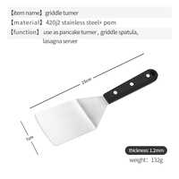 Spatule à plaque chauffante en acier inoxydable tourneur à crêpes Hamburger Smasher tourneur grattoir lasagne tourneur serveur