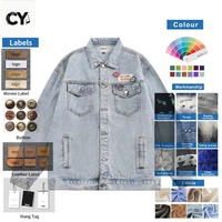 Veste en jean pour homme, style rétro bleu délavé, fabrication OEM/ODM, logo personnalisable, prix de gros, style vintage