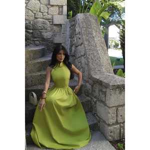 Vestido Largo de Noche Tejido a Crochet Color Verde Oliva, Estilo Elegante para Fiestas, Cintura Imperio, para Ocasiones Formales, Bodas, Fiestas Nocturnas, Talla XL - Product Image 6