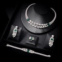Parures de colliers de luxe 00125 en perles et zircons cubiques colorés pour femmes, bijoux de mariage, de fête, micro-pavés de zircone, bijoux de fiançailles