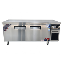 Table de préparation réfrigérée en acier inoxydable pour cuisine professionnelle, sous comptoir, pour restaurants et traiteurs