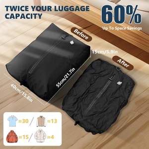 ערכת תיק לדחיסת נסיעות באיכות גבוהה עמיד משקל 1pc + משאבה שטח לשאוב שקיות דחיסה ואקום - Product Image 5