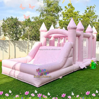 Toboggans aquatiques populaires à double voie bleu bébé avec piscines grand gonflable plein d'entrain avec toboggan et piscine pour les fêtes