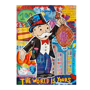 Póster de grafiti ilustraciones <span class=keywords><strong>Monopoly</strong></span> lienzo pósteres e impresiones artísticos hombre rico calle pared arte pintura cuadros modernos para decoración del hogar - Product Image 6
