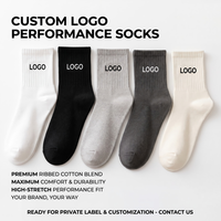 Chaussettes de sport athlétiques personnalisées avec logo, en coton côtelé, unisexe, respirantes et amortissantes, pour la course à pied, vente en gros, fabricant