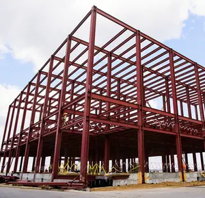 Struktur baja prefabrikasi mall belanja bingkai logam/lorong/bangunan pabrik struktur baja lasan baja berbentuk H villa
