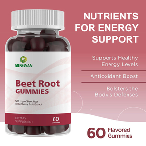 Gomitas Premium de Raíz de Remolacha con Extracto de Cereza para Energía, Circulación Sanguínea y Apoyo Antioxidante, Potenciador de Óxido Nítrico - Product Image 2