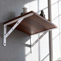 Supports d'étagère triangulaires en L robustes, personnalisables OEM/ODM, à fixation murale, finition noire mate, revêtement en poudre pour armoire