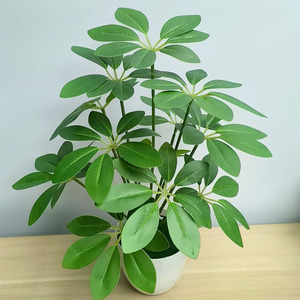 Planta Artificial Colgante Schefflera de Siete Estrellas, Decoración de Pared Interior, Follaje Artificial para Hogar, Bodas y Hoteles - Product Image 6