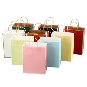 Bolsa de Papel Kraft Marrón y Blanca con Logotipo Personalizado Impreso, para Compras, Entrega de Alimentos, Comida para Llevar, Regalos, con Asa, Nueva 2026 - Product Image 4