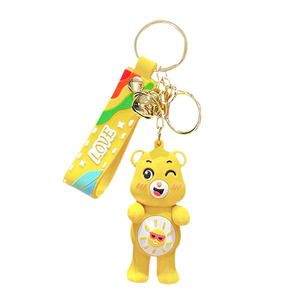 Porte-clés QYS en PVC, motif ours arc-en-ciel créatif, accessoires de sac, petit cadeau personnel pour voiture, anime, vente en gros - Product Image 2