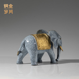 Copper And Gold Years <b>Elephant</b> Brass Ornament Handmade Artistic Figure For Living Room Table Housewarming <b>Gift</b> - Product Image 4