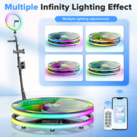 Plateforme de caméra photo 360 pour fêtes, avec lumières RGB, logiciel et contrôle à distance par application, pour modèles 80cm/100cm/115cm TN-360