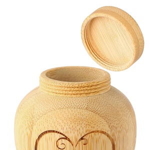Nouvelle Arrivée : Boîte Commémorative en Bois de Bambou Naturel pour Cendres, avec Motif Empreinte de Patte, pour Chiots, Chatons et Jeunes Animaux de Compagnie – Coffret Souvenir - Product Image 6