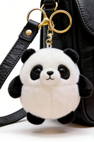 Porte-clés mignon en peluche panda avec mousqueton, 10 cm, en coton PP doux, personnalisable pour sacs à bandoulière