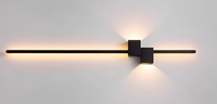 Applique murale LED linéaire moderne à double grille en aluminium, idéale pour la décoration d'éclairage d'ambiance de chambre et de canapé