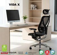 Chaise de bureau ergonomique exécutive en maille avec système adaptatif 9 °   Support lombaire réglable pour dossier de chaise, qualité commerciale, GTCHAIR Vida X
