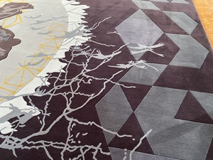 Alfombras y alfombras de lana de lujo personalizadas de fábrica, pila de bucle de patrón abstracto con mechones a mano para sala de estar, dormitorio, habitación de Hotel - Product Image 4