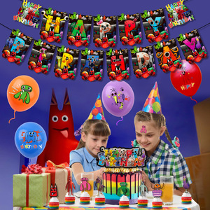Kit de Décoration Thème Fête de Jardin pour Baby Shower Incluant Bannière Joyeux <span class=keywords><strong>Anniversaire</strong></span>, Ballons, Décoration de Gâteau et Décorations de Desserts pour Fêtes d'Enfants - Product Image 3