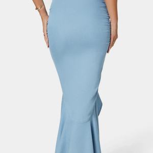 Jupe longue en jean à volants et fente haute pour femme, modèle 2025 – Tendance, élégante et de haute qualité - Product Image 2